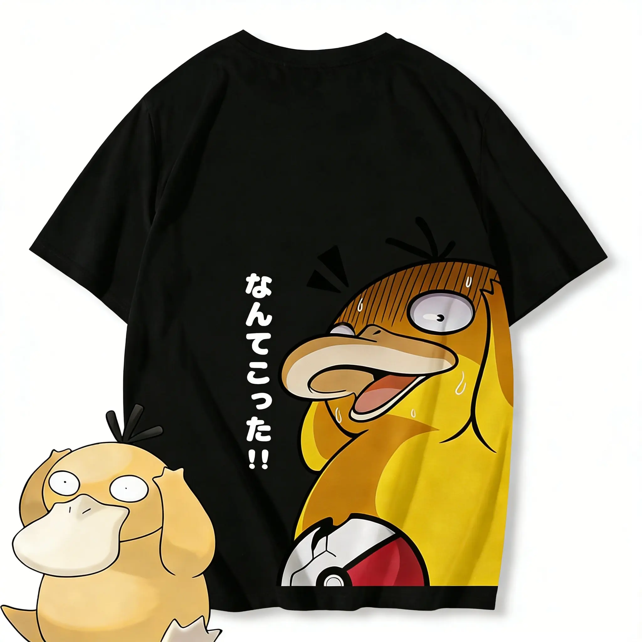 Anime Pokemon Psyduck Printed T-shirt Men's and Women's T-shirt Men's Tops Harajuku Y2K…