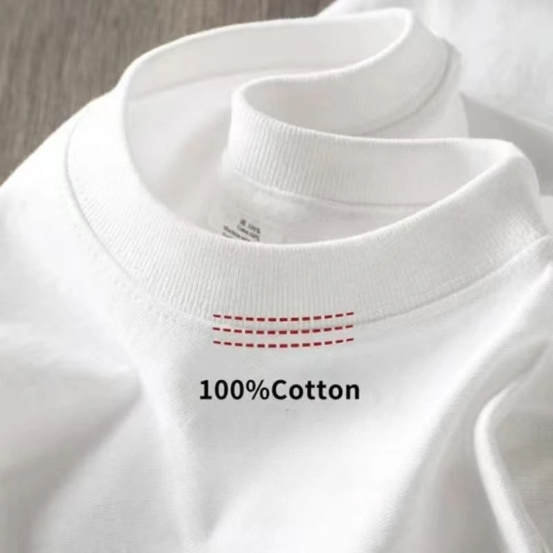 Pure White 260g Heavy T-shirt Men's Summer Pure Cotton Short-sleeved New Men's and…