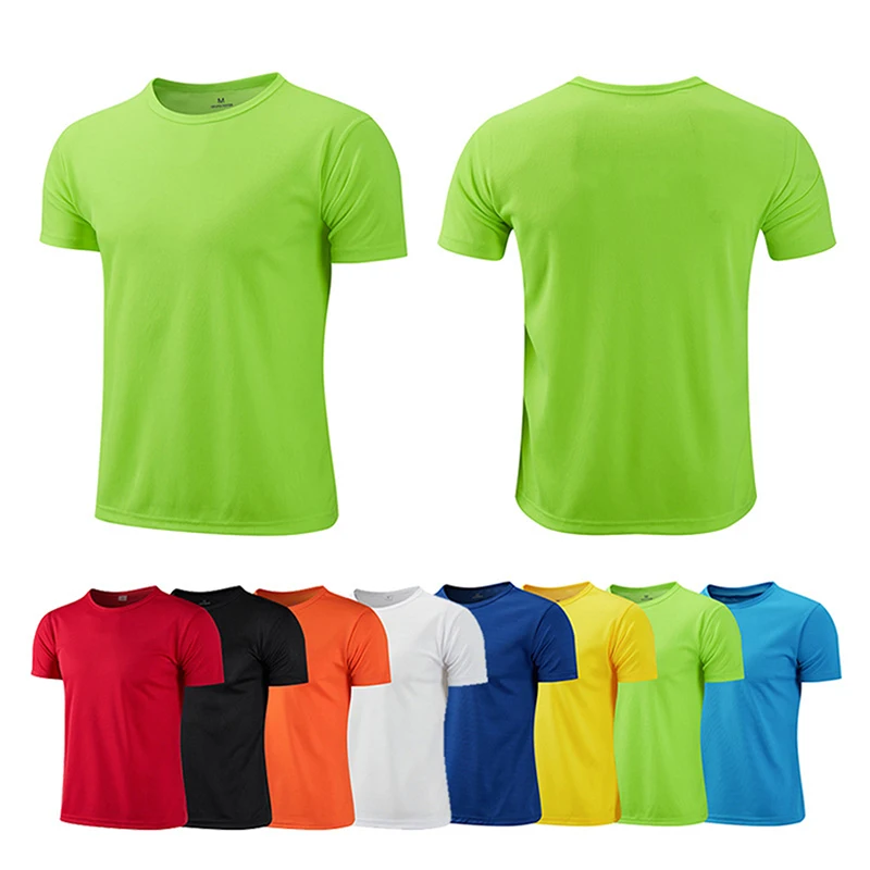 Quick-drying Round Neck Sport T-shirt Gym Jerseys Fitness Shirt Trainer Running T-shirt…