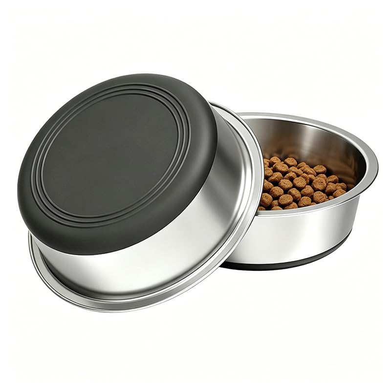 Stainless Steel Dog Bowls, 3.8 Cup, 2 Pack, Non-Slip & Durable Stable Non-Slip Base…
