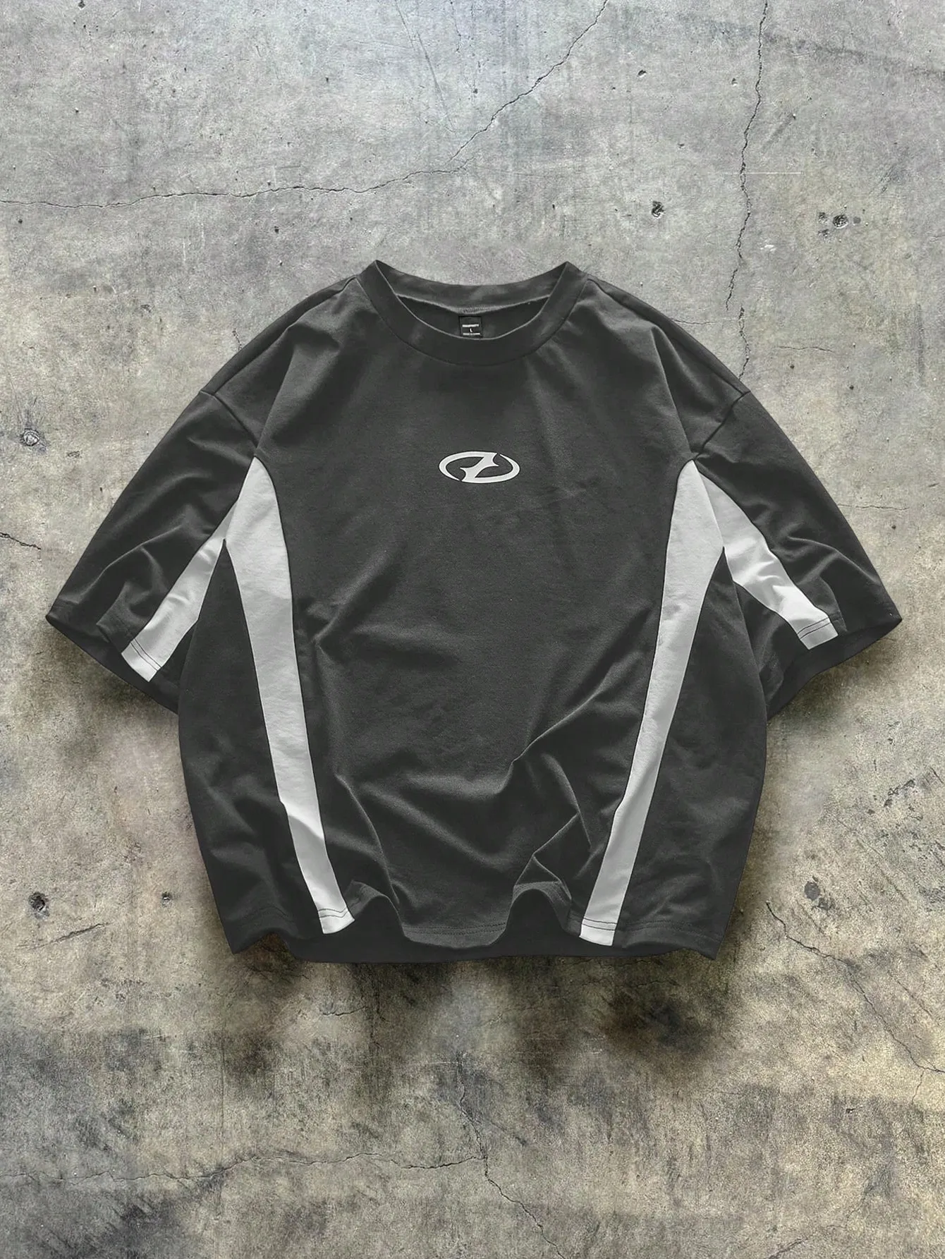 2026 Summer New Product European and American Men's Summer Minimalist 3D Letter Printing Comfortable and Breathable Round Neck T