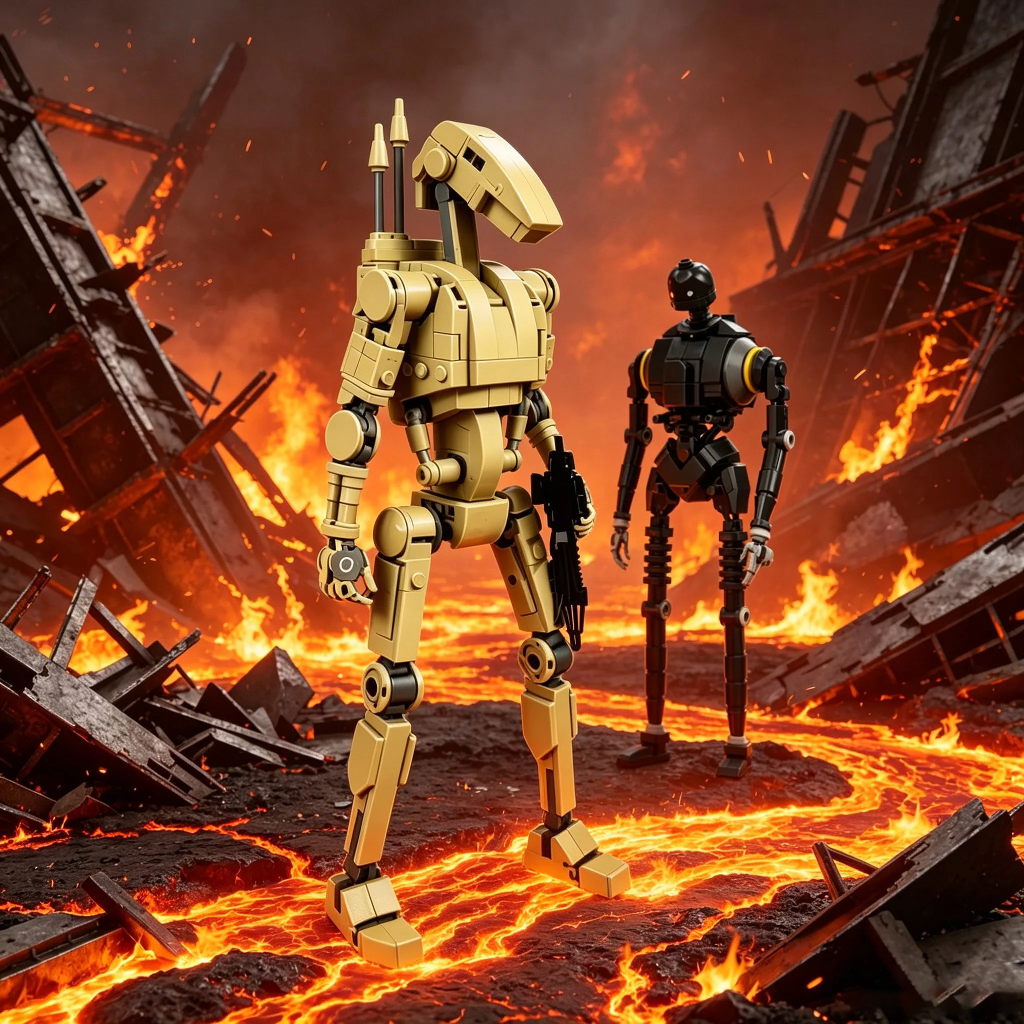 Sci-Fi Combat Droid Model Kit, MOC Building Robot Figure, Detailed Collectible Display Set