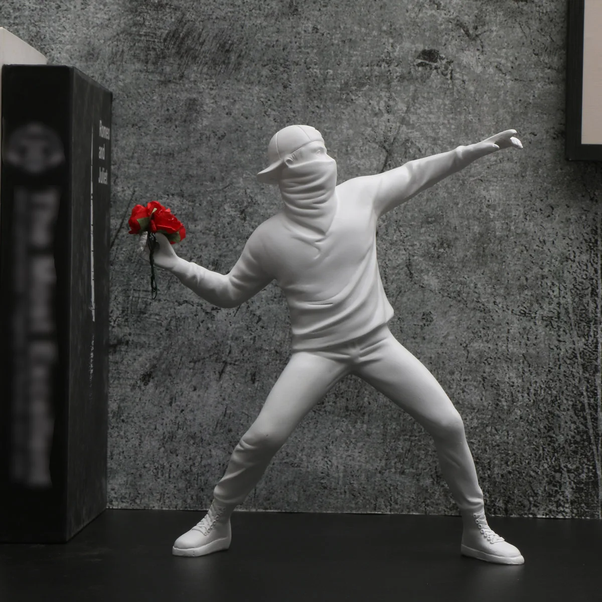 1-Pack Resin Banksy Sculptures Flower Thrower Statue Home Decoration Desk Accessories…