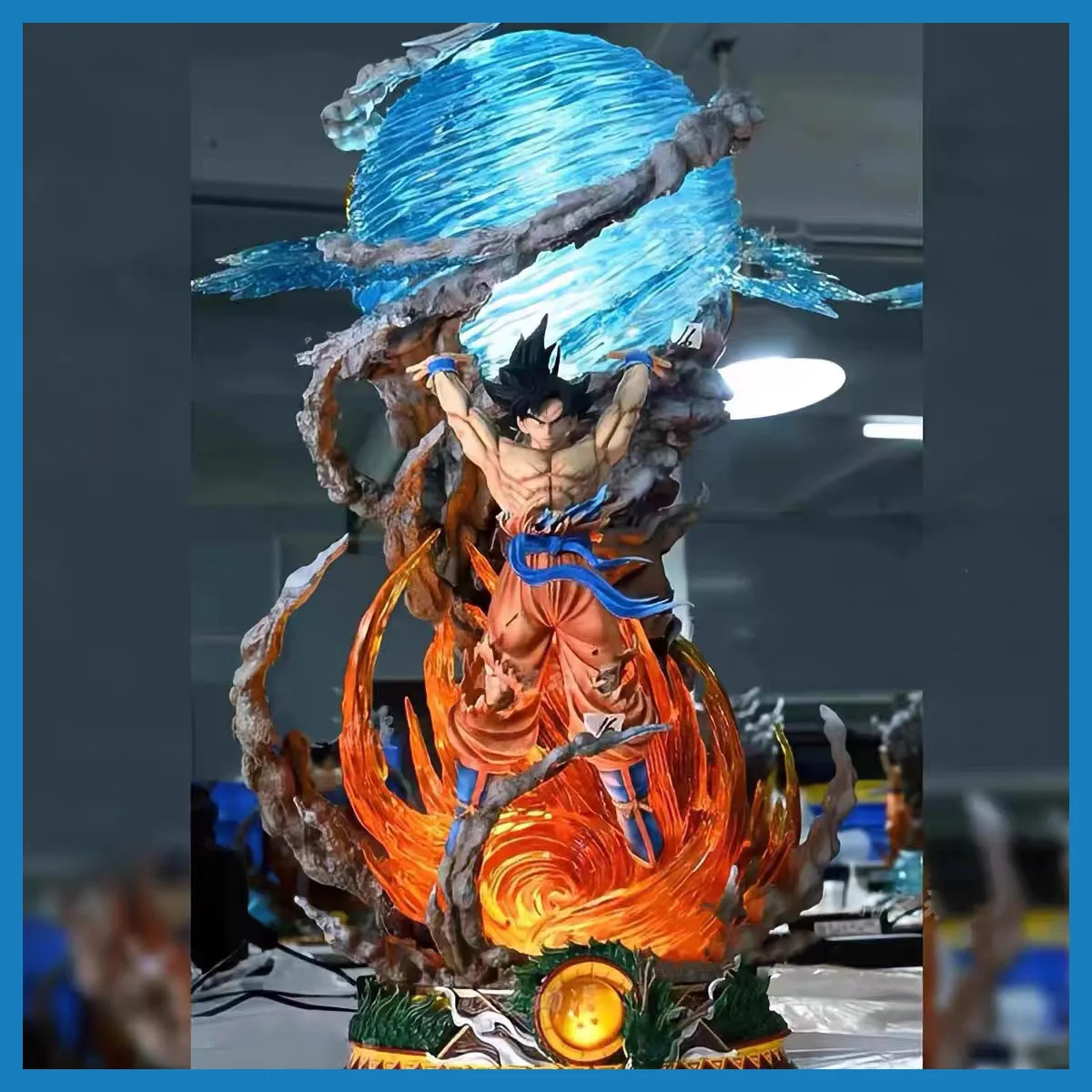 25cm Dragon Ball Figures Spirit Bomb Sou Goku Anime Figures Super Saiya Pvc Statue Doll…