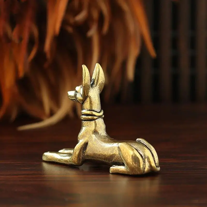 Vintage Handmade Copper Egyptian Pharaoh Hound Statue Brass Animal Dog Figurine for…