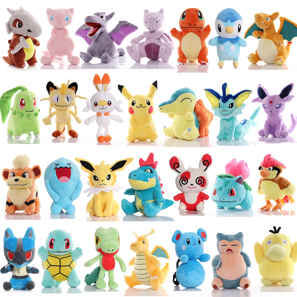 Cute Pikachu Plush Toy Pokemon Charmander Squirtle Bulbasaur Stuffed Doll Eevee Scorbunny…