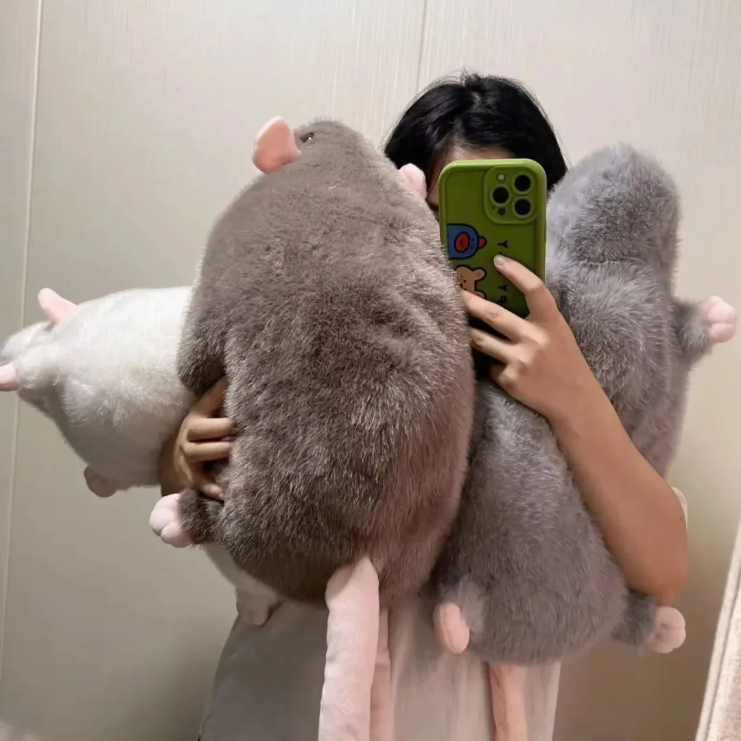 Cute 40/55/90cm Mouse Doll Cartoon Oversized Flower Branch Rat Doll Soft Plush Animal…