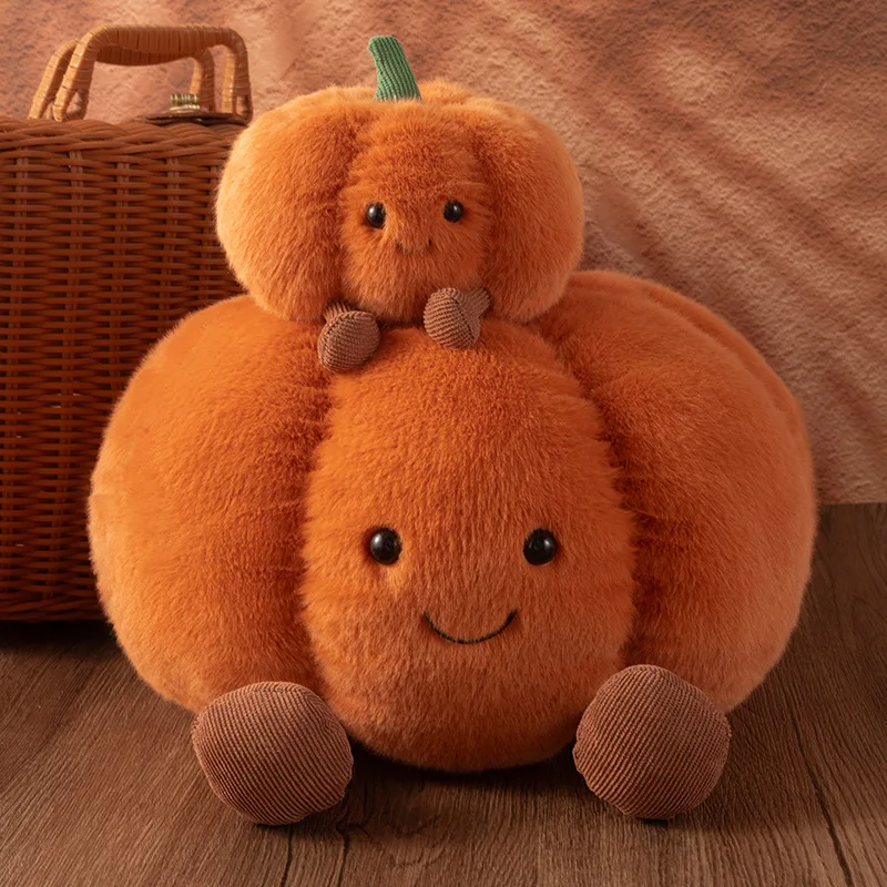 Soft Cartoon Pumpkin Stuffed Doll Cute Plush Toy Halloween Decor Pillow
