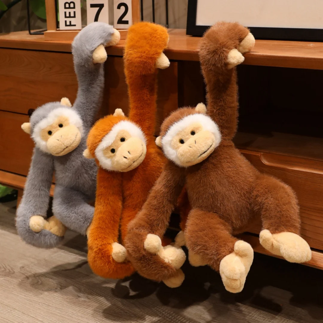 Cute Hanging Long-Arm Gibbon Plush Toy Soft Stuffed Animal Monkey Realistic Jungle…