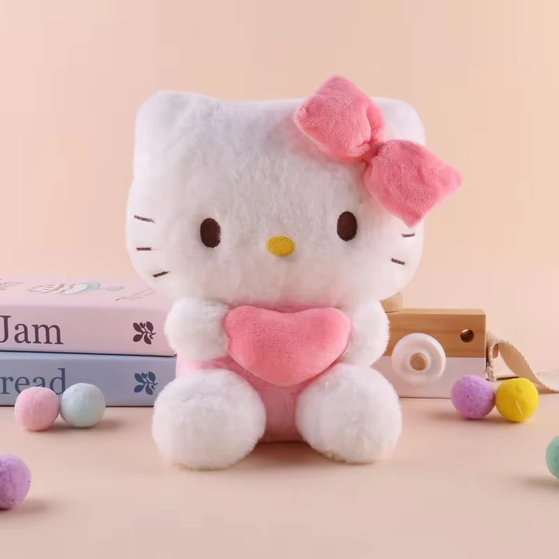 22cm Hello Kitty Kuromi Pillow KT Plush Toy Girls Soft Stuffed Animal Toys Heart My…