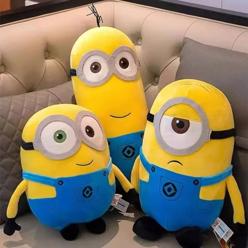 Cute Minions Movie Characters Yellow Plush Toys Bob Stuart In Jeans Soft Dolls Toys…