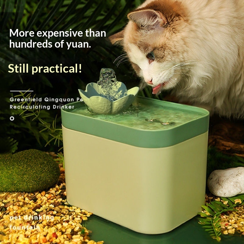 Pet Water Bowl With Automatic Circulation And Filtration Quiet Cat Drinking Fountain