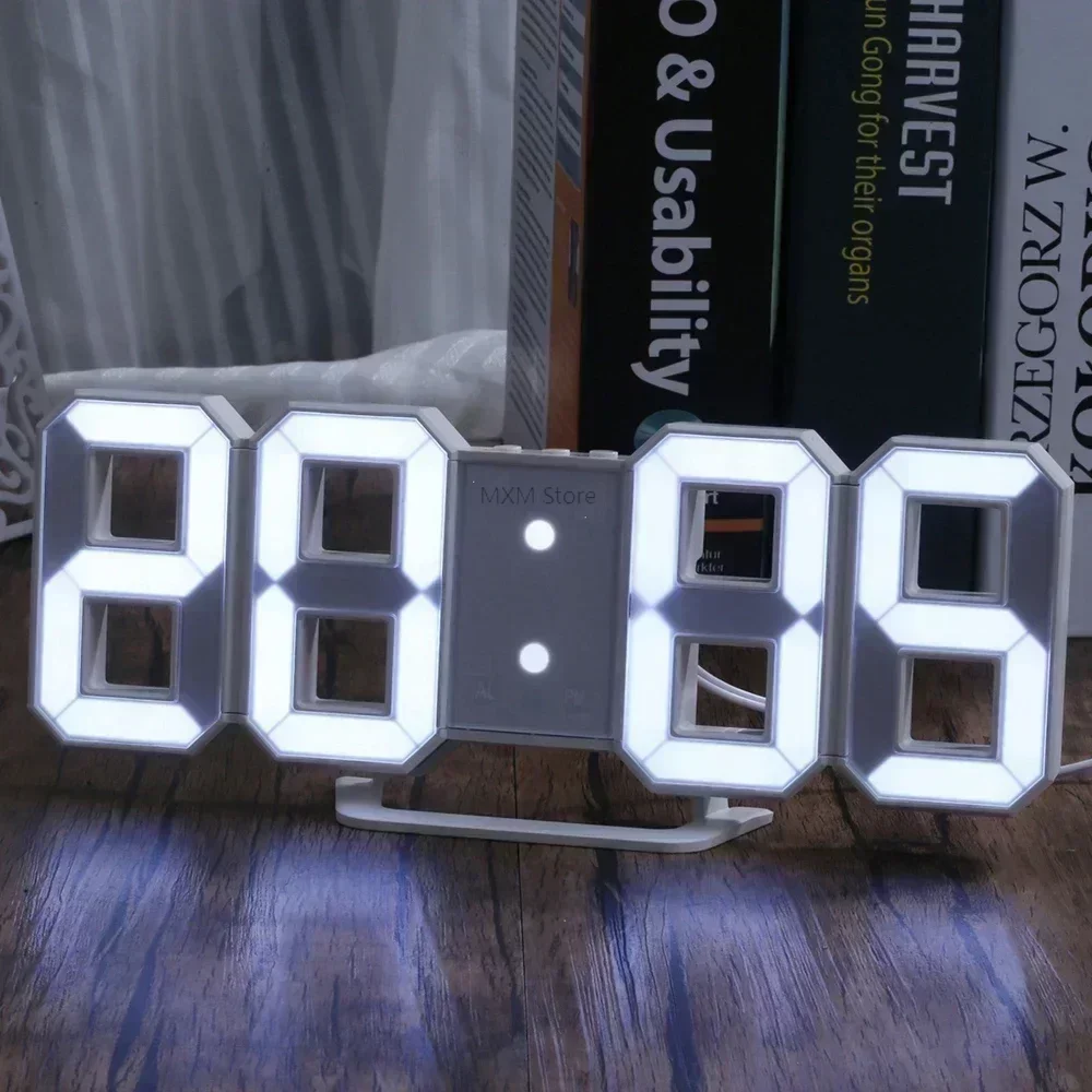 3D LED Digital Clock Wall Decoration Glow Night Mode Decoration for Home Adjustable…