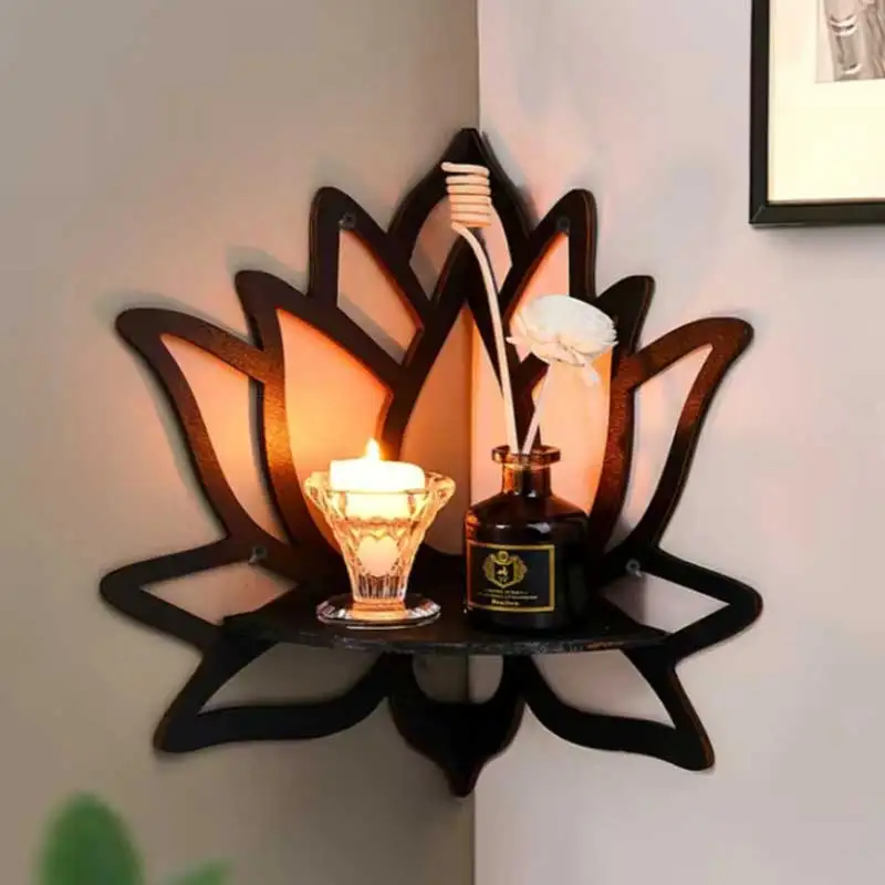 Wooden Lotus Hollow Decorative Rack Aromatherapy Organiser Essential Oil Candle Holder…
