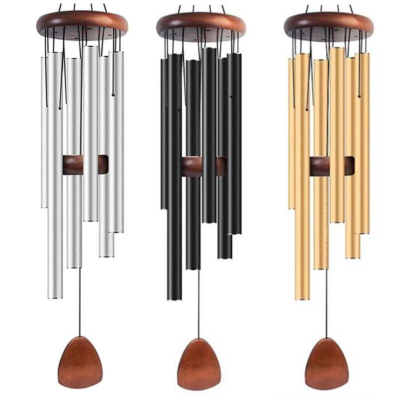Classic 26 Inch Aluminum Pipe Wind Chimes With Wooden Hanging Tag Farmhouses Terraces…