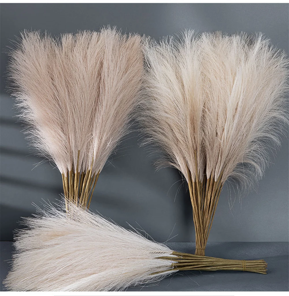 5/10/20PCS Fluffy Pampas Grass Boho Decor Artificial Flower Fake Plant Reed Simulated…