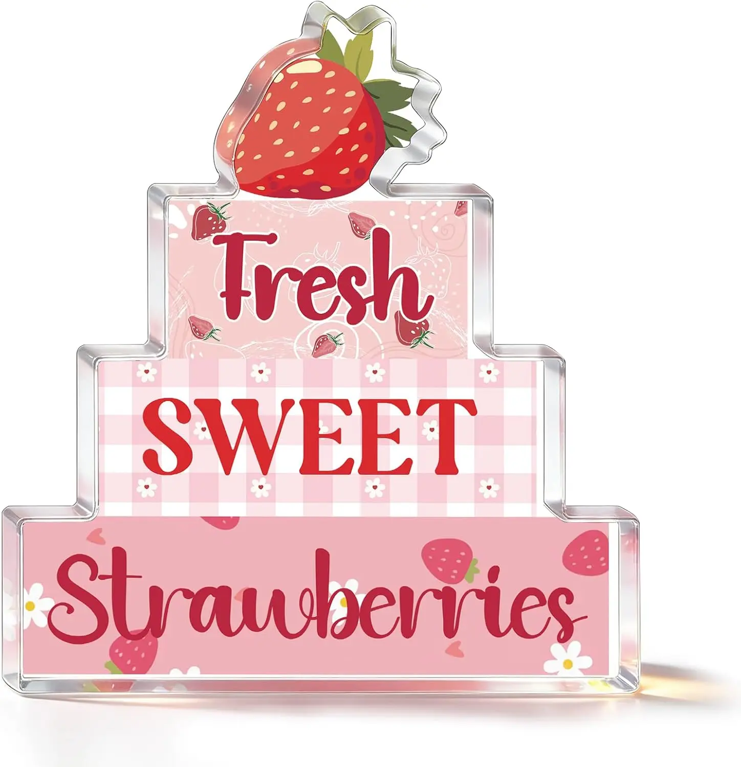 Acrylic Strawberry Decor Plaque Desk Decoration Sign Summer Gifts Decor For Kitchen…