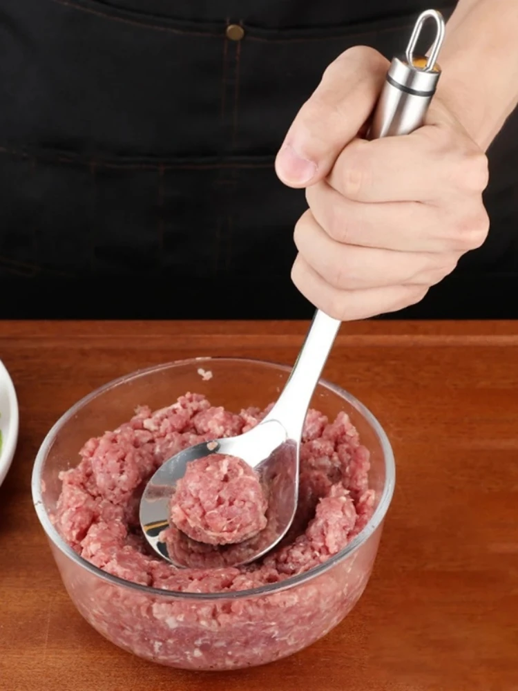 1-Pack Maker Spoon Meat Baller With Elliptical Leakage Hole Stainless Steel Meat Ball…