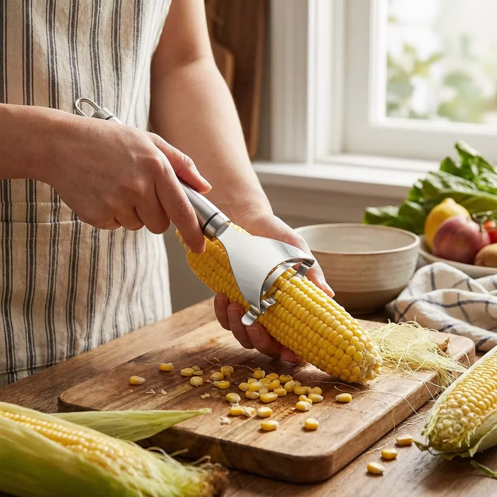 Home Y-Shaped Corn Peeler - Stainless Steel Fast Kernel Remover 3 Seconds Per Corn…