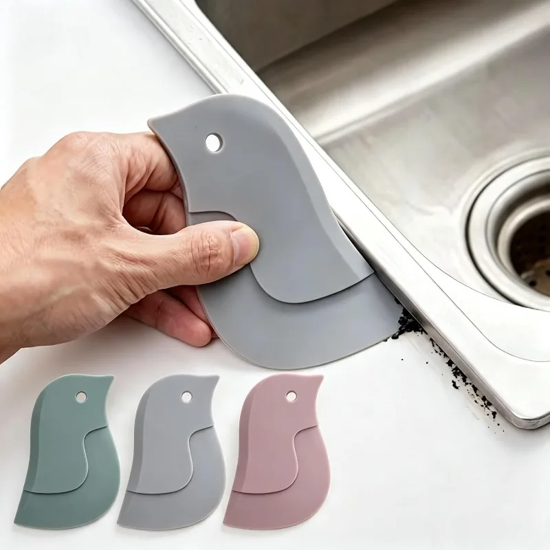 3-Pack Silicone Penguin Kitchen Scraper, Flexible Dough Cutter & Pot Pan Scraper, Dish…
