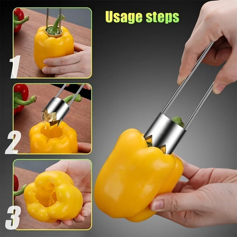 Stainless Steel Corers Portable Core Remover Fruit and Vegetable Core Extractor Kitchen…