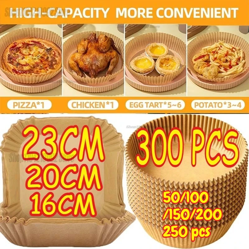 Cooking Paper Air Fryer Disposable Paper Square Round Baking Barbecue Plate NonStick Mat…