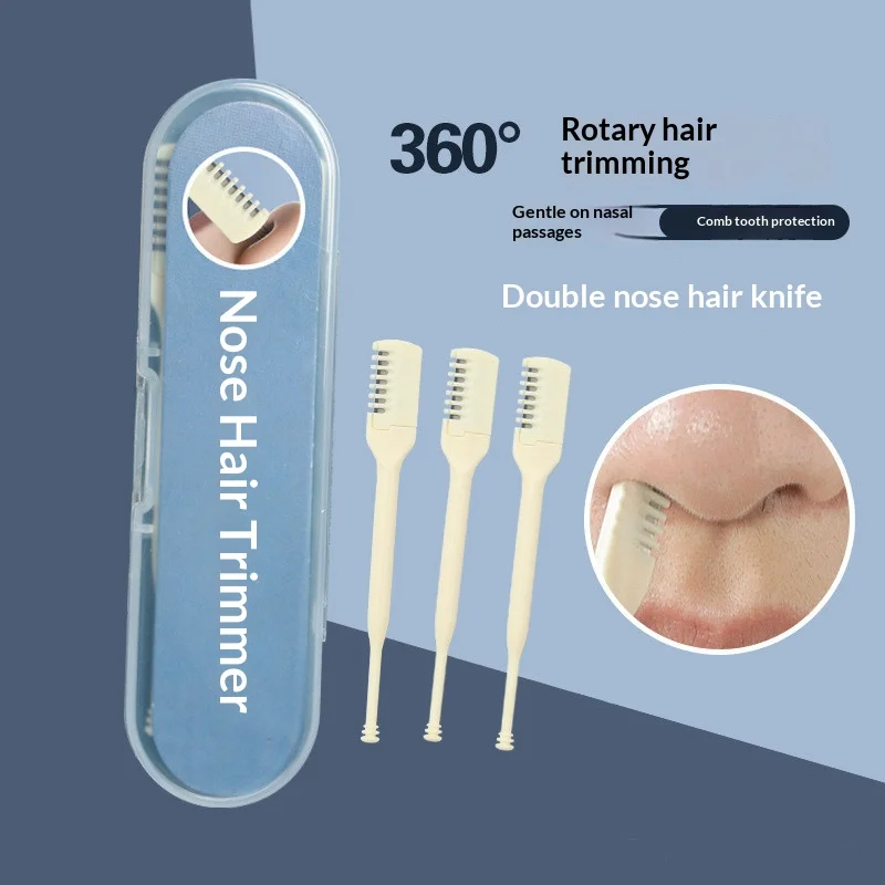 2/3PCS Manual Nose Hair Trimmer 360° Rotatable Nose Hair Clipper Portable Nasal Hair…