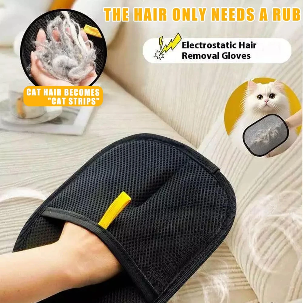 Pet Hair Remover Portable Washable Clothes Hair Dehairing Gloves Pet Cleaning Products…