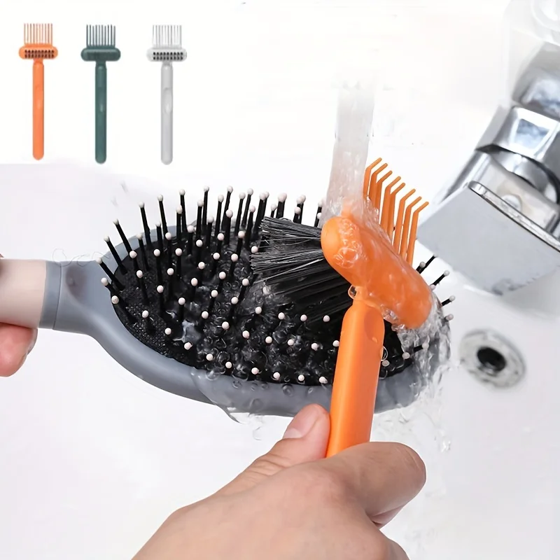2-in-1 Comb Cleaning Brush Hairbrush Cleaner Rake Comb Embedded Tool Mini Hair Dirt…