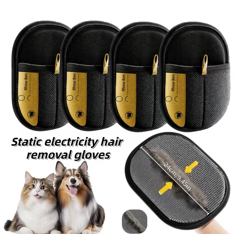 2-Piece Pet Hair Removal Gloves – Double-Sided Cat Brushes, Anti-Shedding Grooming…