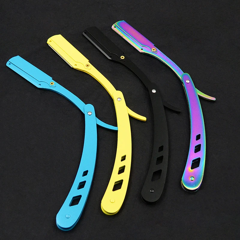 Men's Barber Shaving Razor Folding Knife Unisex Hair Removal Tool Eyebrow Knife ( Blades…