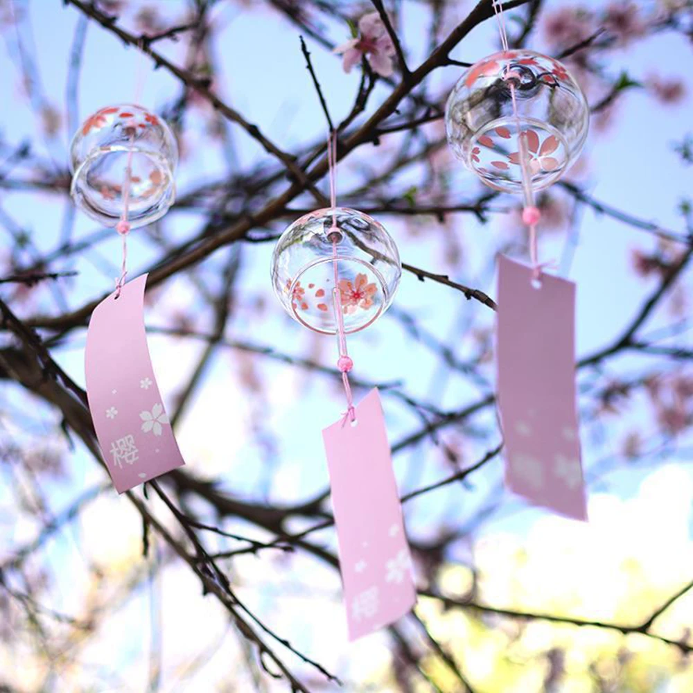 Wind Bell Japan Wind Chimes Handmade Glass Furin Spa Kitchen Office Garden Decor japanese…