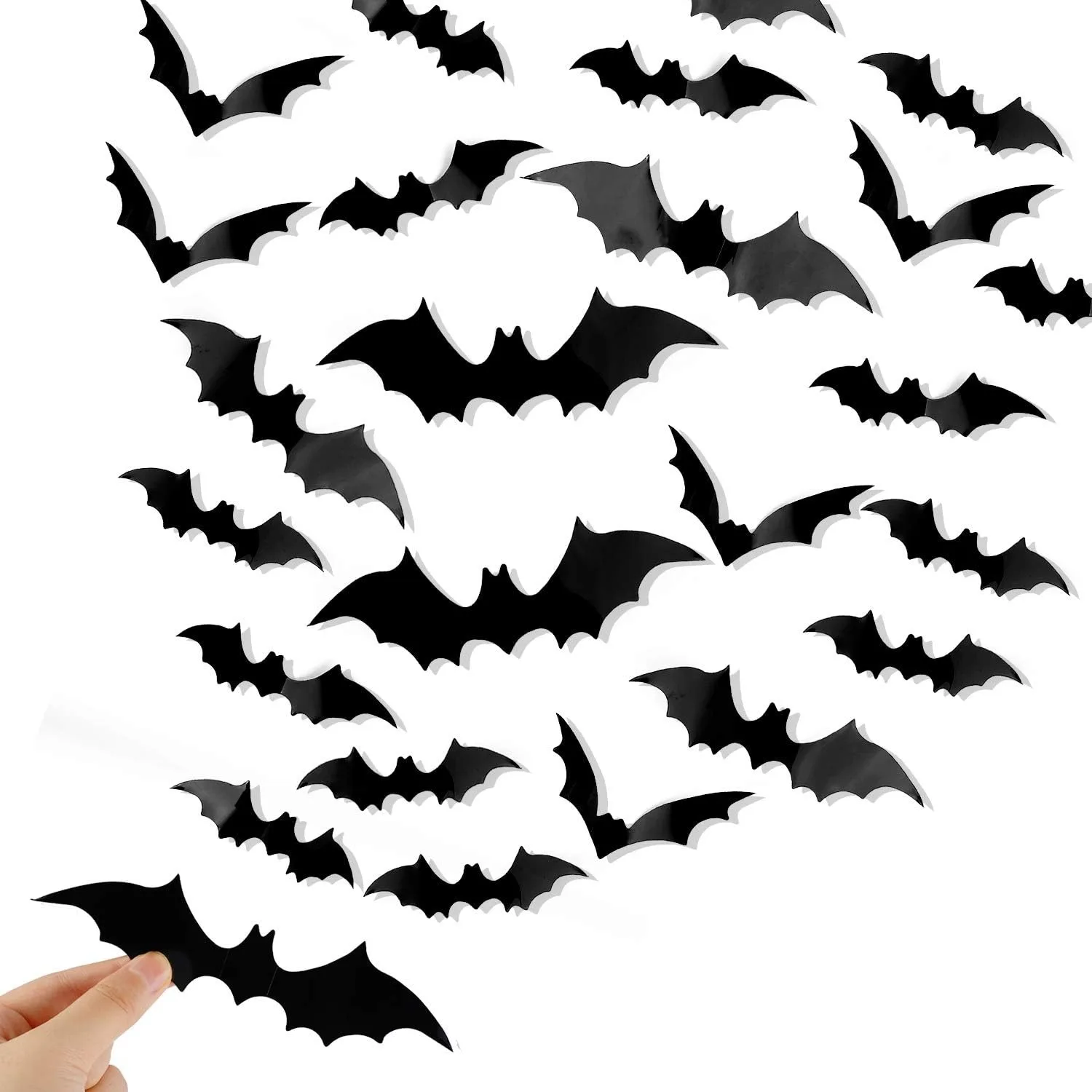 Bats Wall Decor 120 Pcs 3D Bat Halloween Decoration Stickers for Home Decor 4 Size…