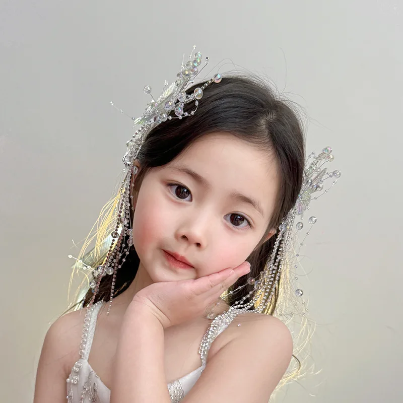 Long Fringe Rhinestones Hair Clips for Women Fairy Temperament Sweet Princess Hairpins…