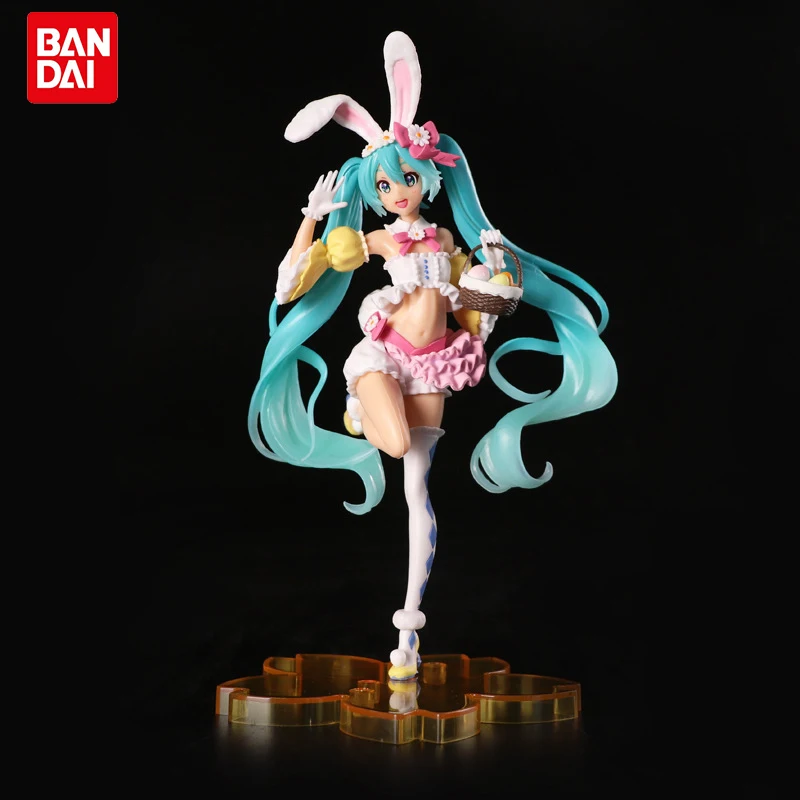 23CM Hatsune Miku Anime Figure Kawaii Pvc Model Doll Action Figurals Rabbit ears Collect…