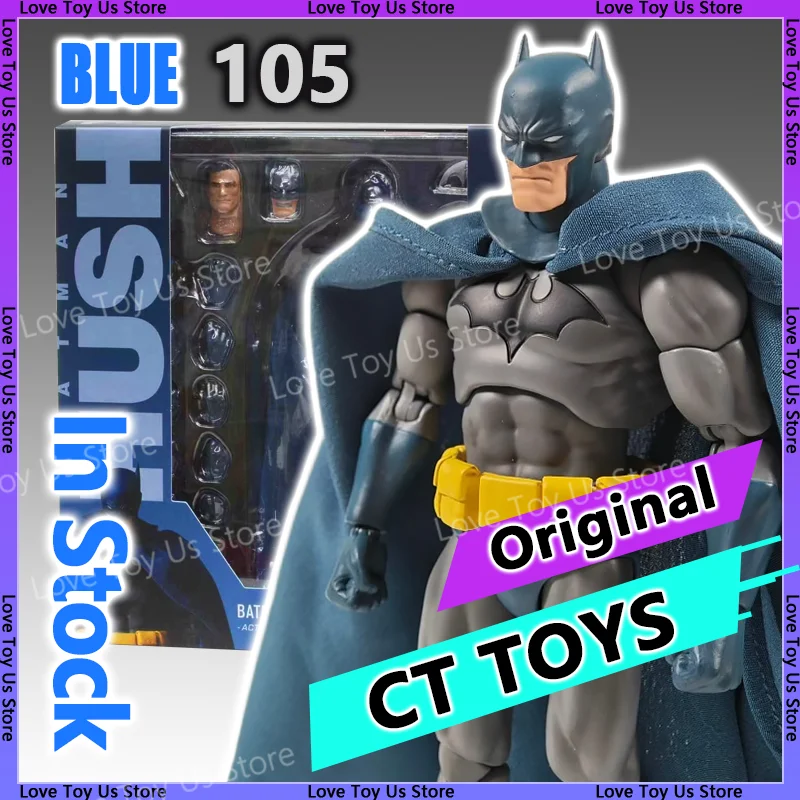 CT Toys Batman Hush Blue Version Mafex 105 Bat Man Black Version Dc Anime Action Figure…
