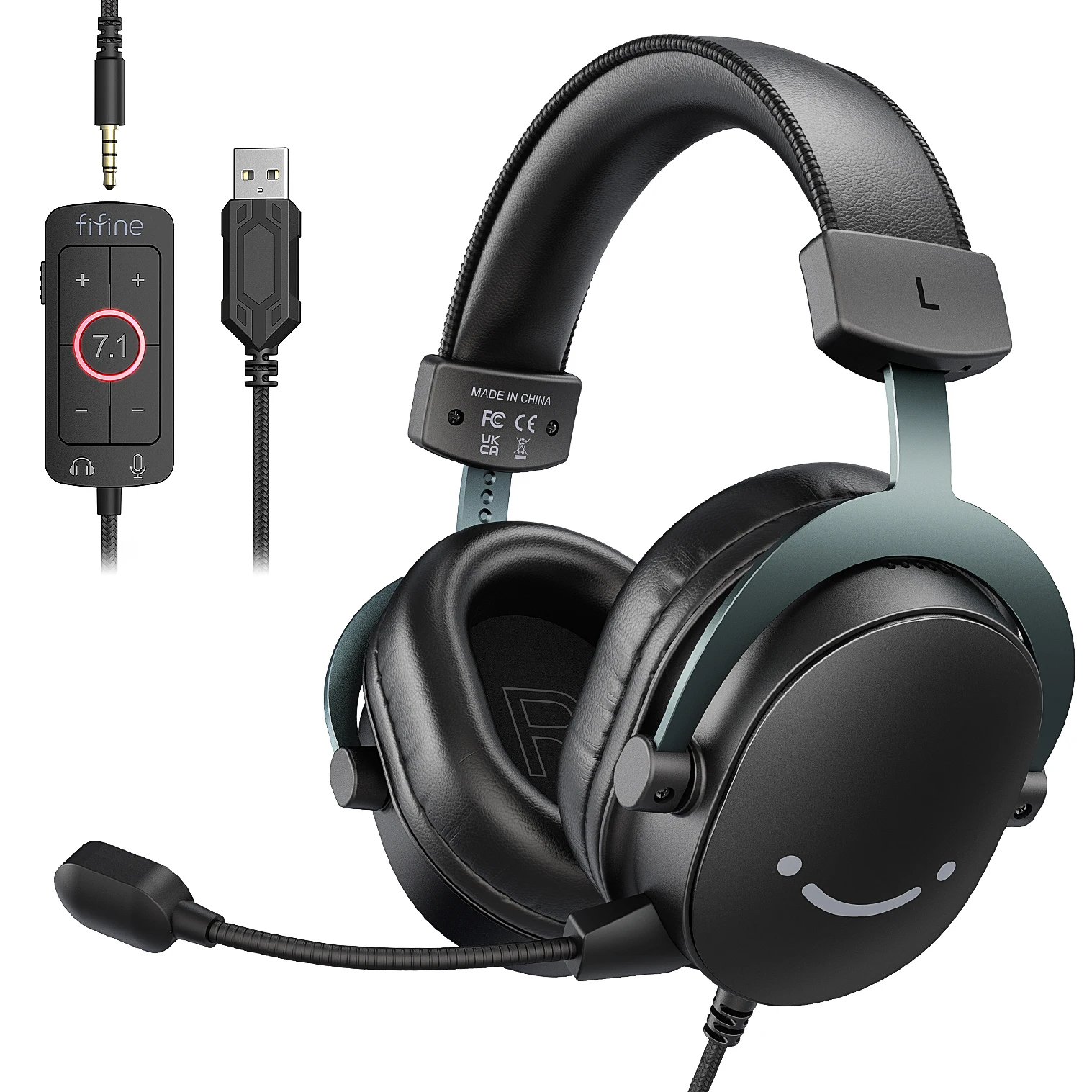 FIFINE Headset,3.5 mm Jack & USB Headphone with 7.1 Surround Sound/Volum Control/Mute…