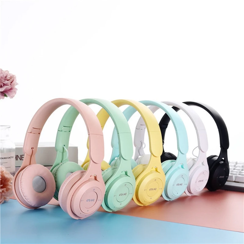 Y08 Wireless Bluetooth Headphone Macaron Headphones Stereo Headband Gaming Headset with…
