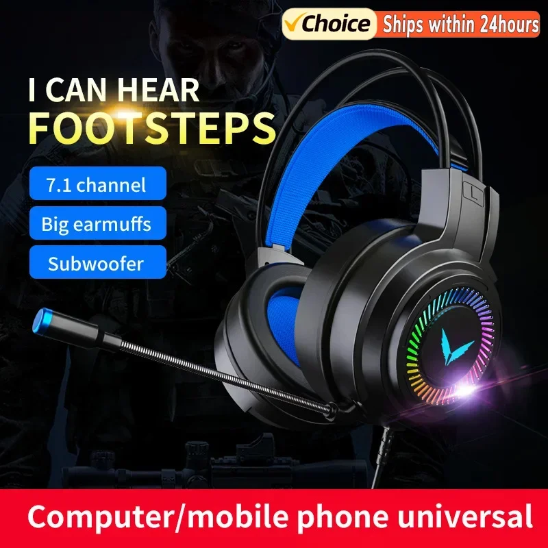 G60 Gaming Headset 7.1 Stereo SVirtual Surround Bass Earphone Headphone with Mic LED…