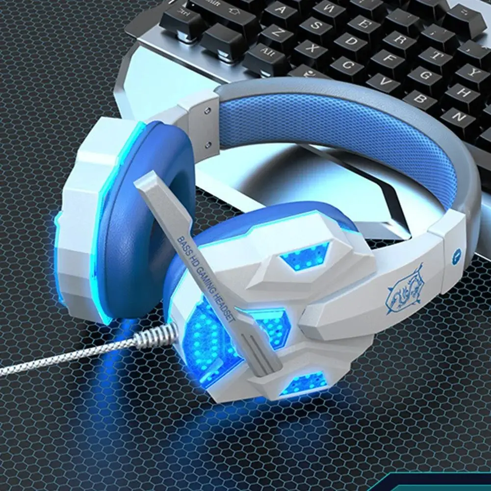 RGB LED Light Gaming Headsets With Mic Low Latency 3.5mm Wired Gaming Headphone For…