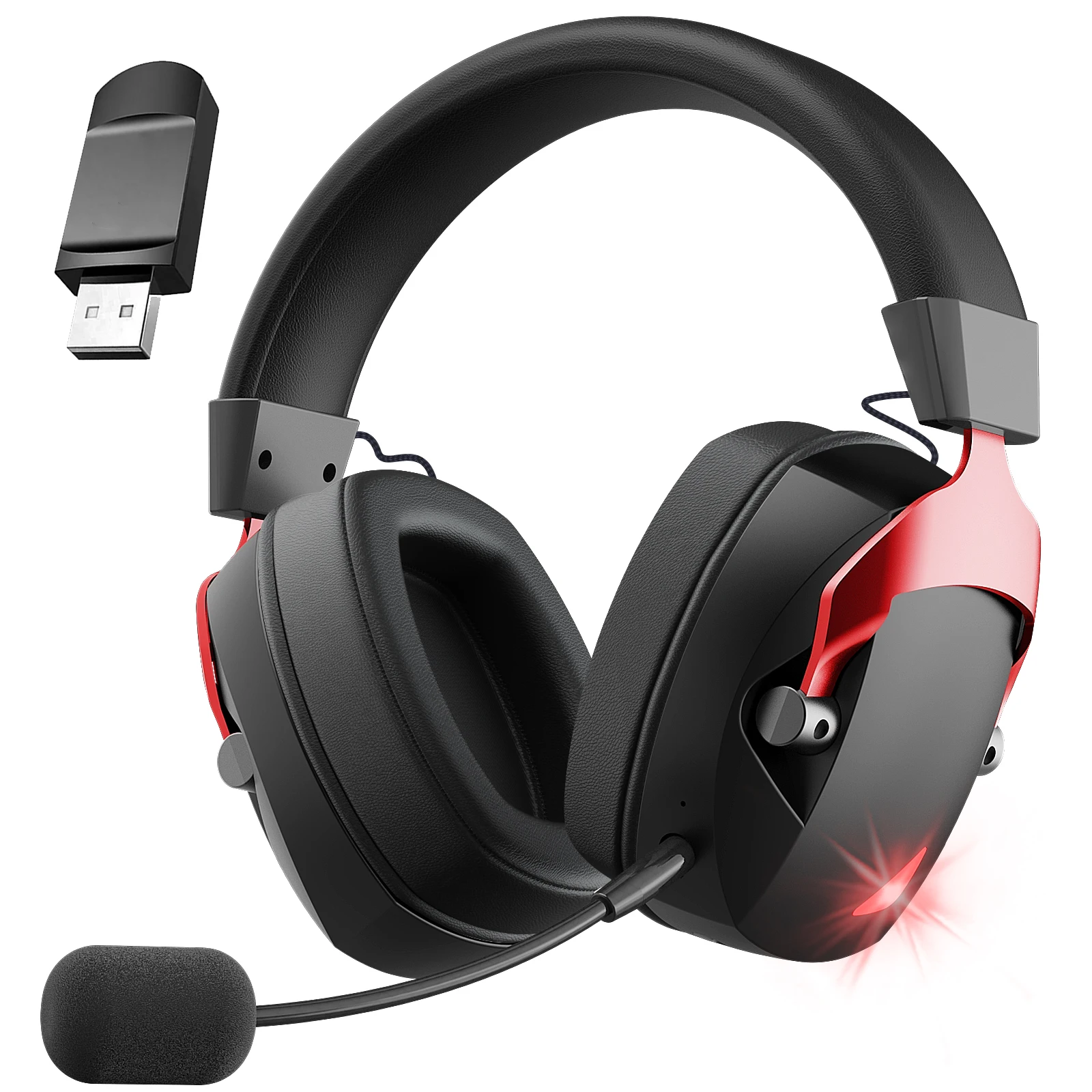 Wireless Gaming Headset with Detachable Noise Cancelling Microphone,2.4G…