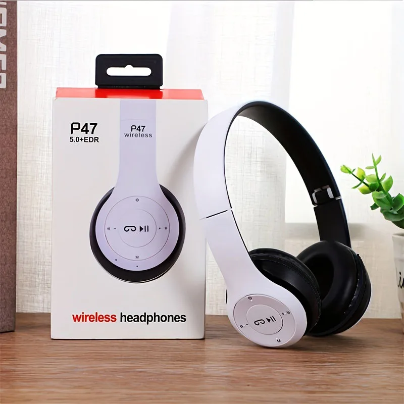 Stereo P47 Headset 5.0 Bluetooth Headset Folding Series Wireless Sports Game Headset for…