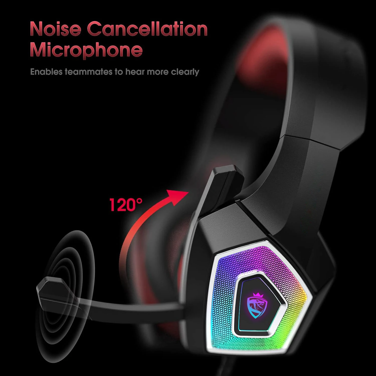 V1 3.5Mm Gaming Headset Stereo Gaming Headset Wired with Clear Noise Cancelling Mic…