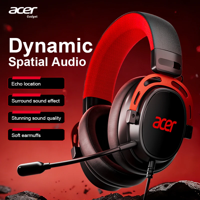 Acer Ohw346 Wired Gaming Headset with Ultra-High-Definition Large Diaphragm Spatial…