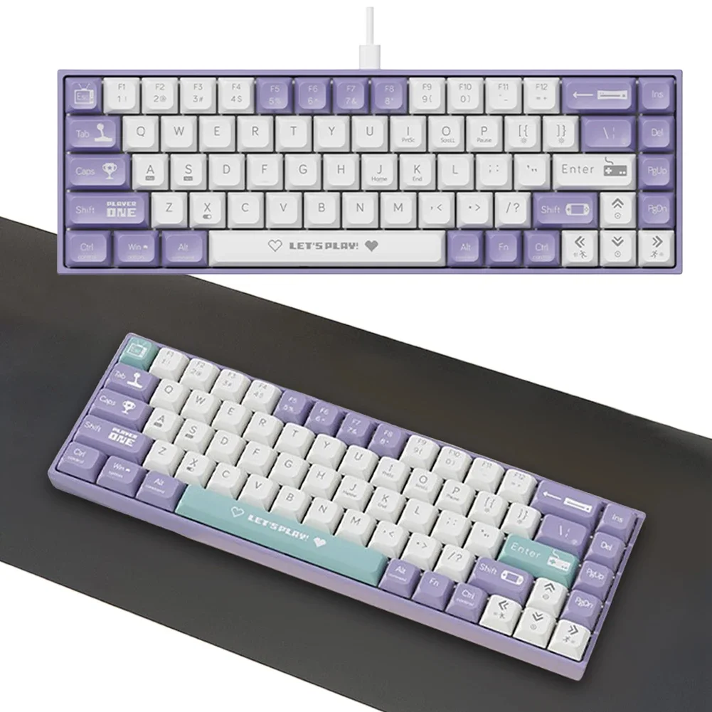 Compact Mechanical Gaming Keyboard with RGB Backlit Computer Keyboard Hot Swappable…