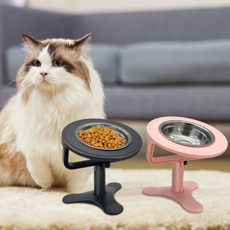 Adjustable-height Stand Pet Elevated Bowl Cat Support Bowl