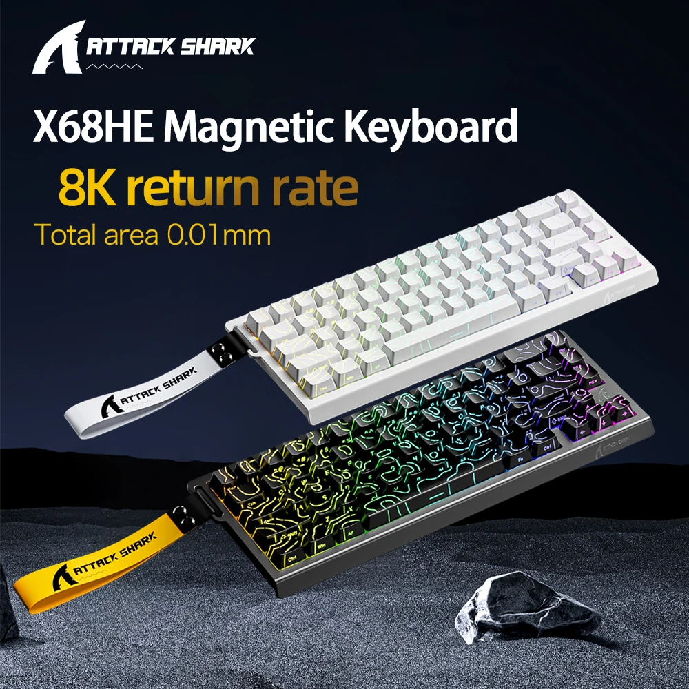 ATTACK SHARK X68HE X68Pro He Magnetic Mechanical Keyboard for Pro Gaming 0.01mm Rapid…