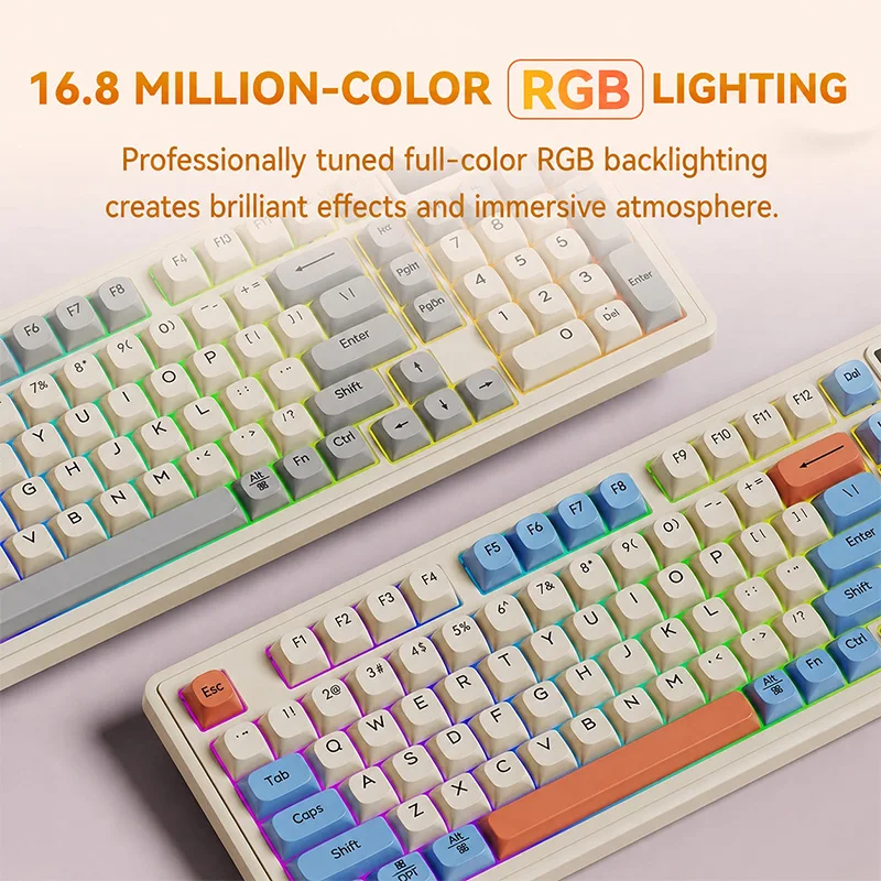 L98 Wired Keyboard 98 Keys Mechanical Feel Rgb Gaming and Office Keyboard Dust-Proof…