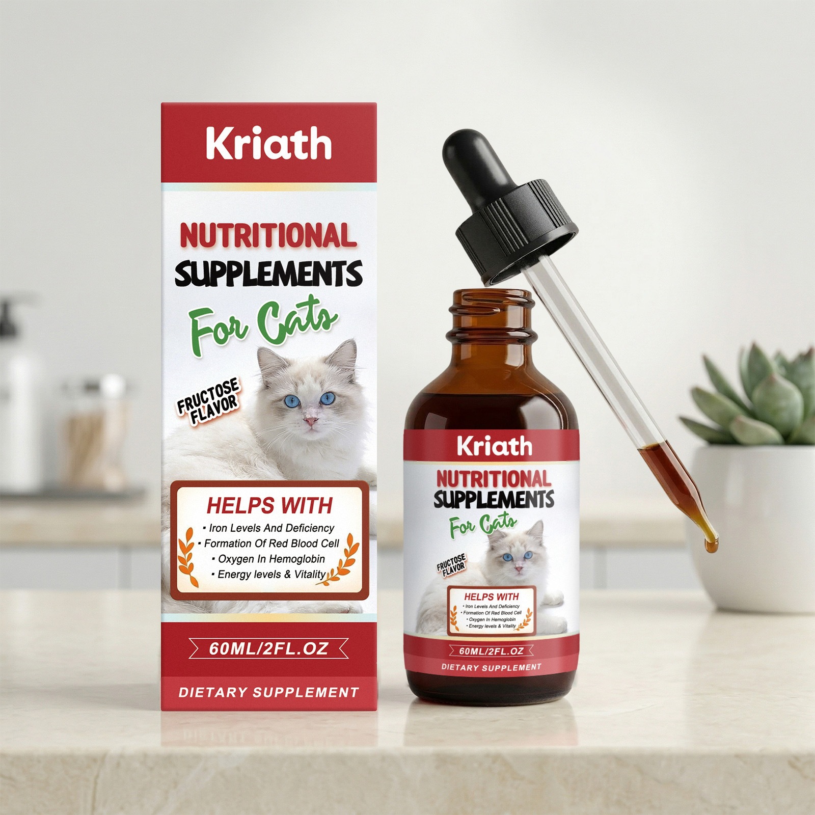 Kriath Cat Nutritional Supplement Drops A Daily Supplement For Cats To Provide A Variety…
