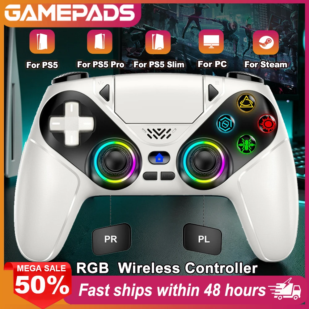 RGB Wireless Gamepad,For Playstation 5/PS5 Controller,With Turbo Dual Sense Vibrate…